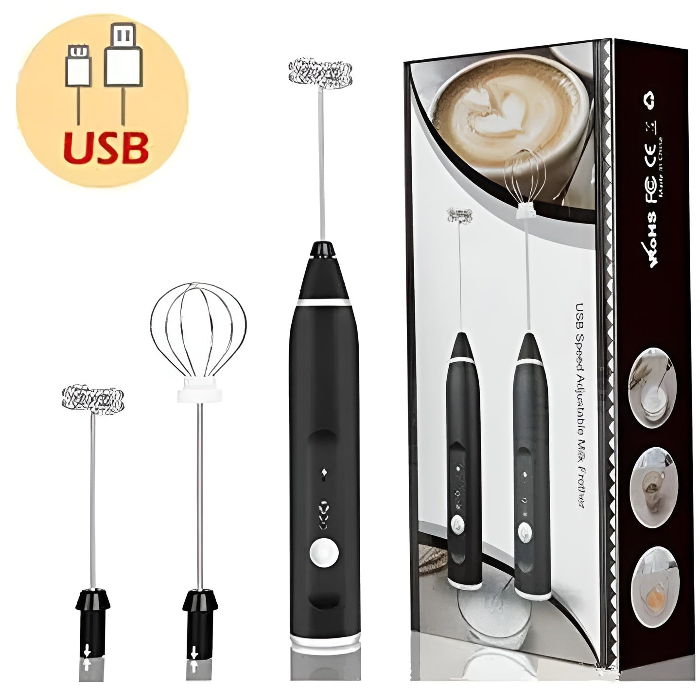 Rechargeable Coffee Beater – 3 High Speeds Adjustable Electric