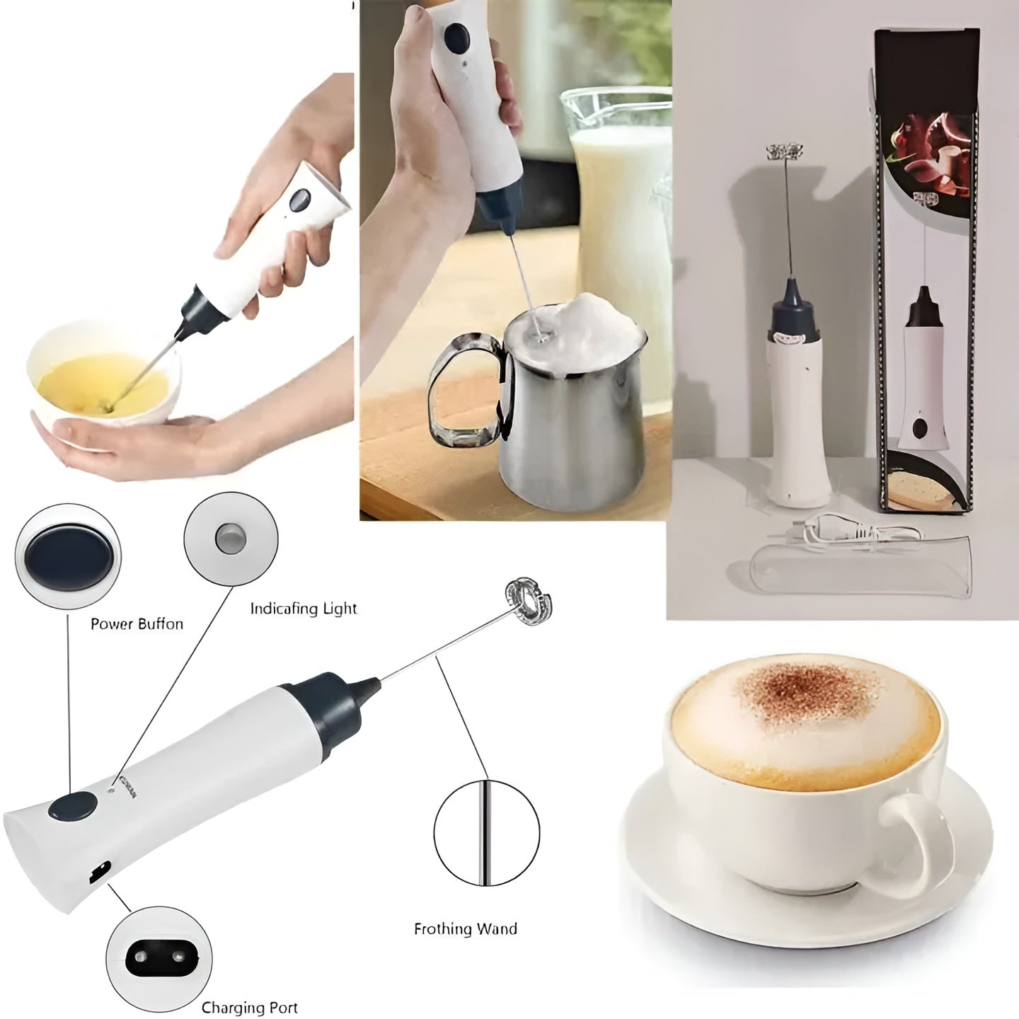 Rechargeable Coffee Beater – 3 High Speeds Adjustable Electric